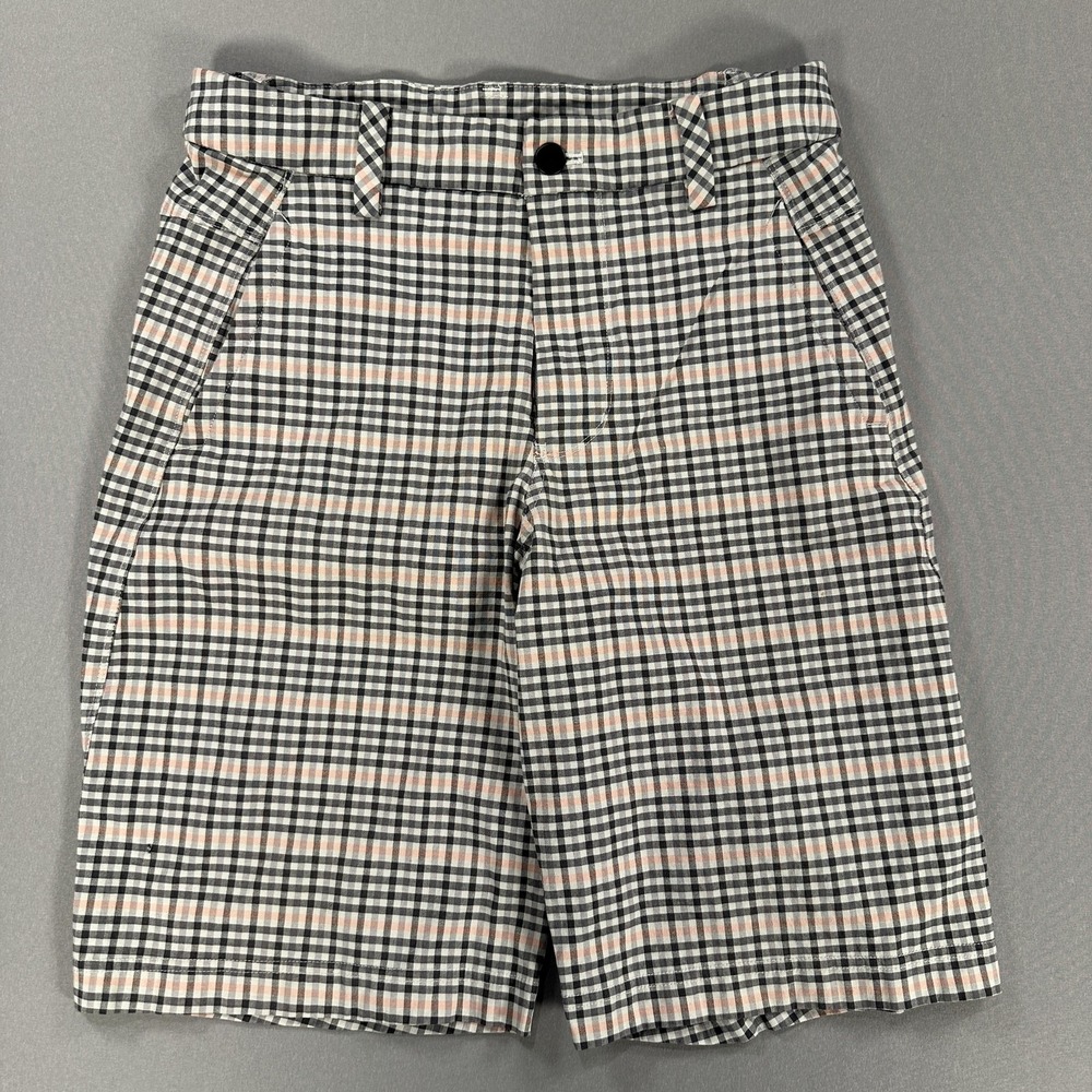 Lululemon Shorts Womens 30 Black Plaid 9 Inseam Zip Fly Casual‎ Athletic